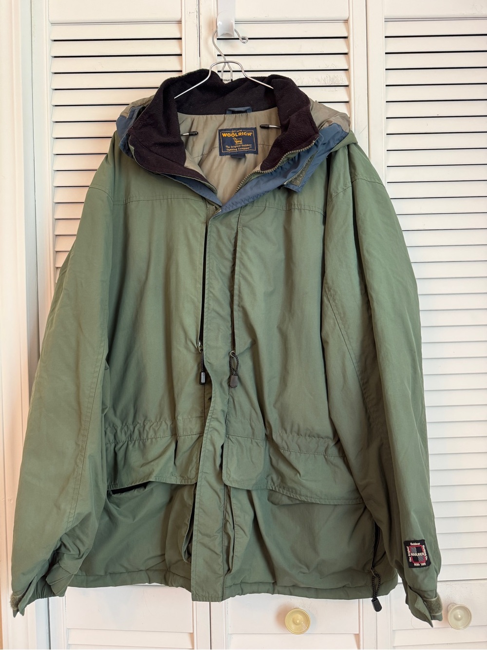 VTG Woolrich Original Outdoorwear Green Hooded Parka Mens Gorpcore Utility Hunt